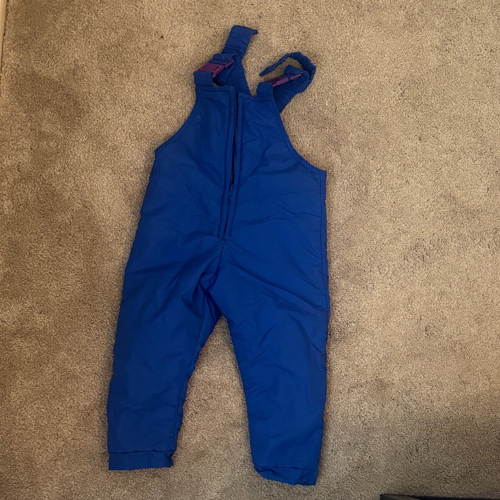 Kids blue snow bib overalls- size 24 months